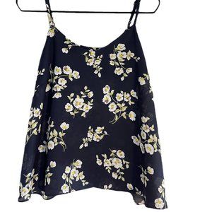 Gorgeous Navy Tank with White/Cream Flowers